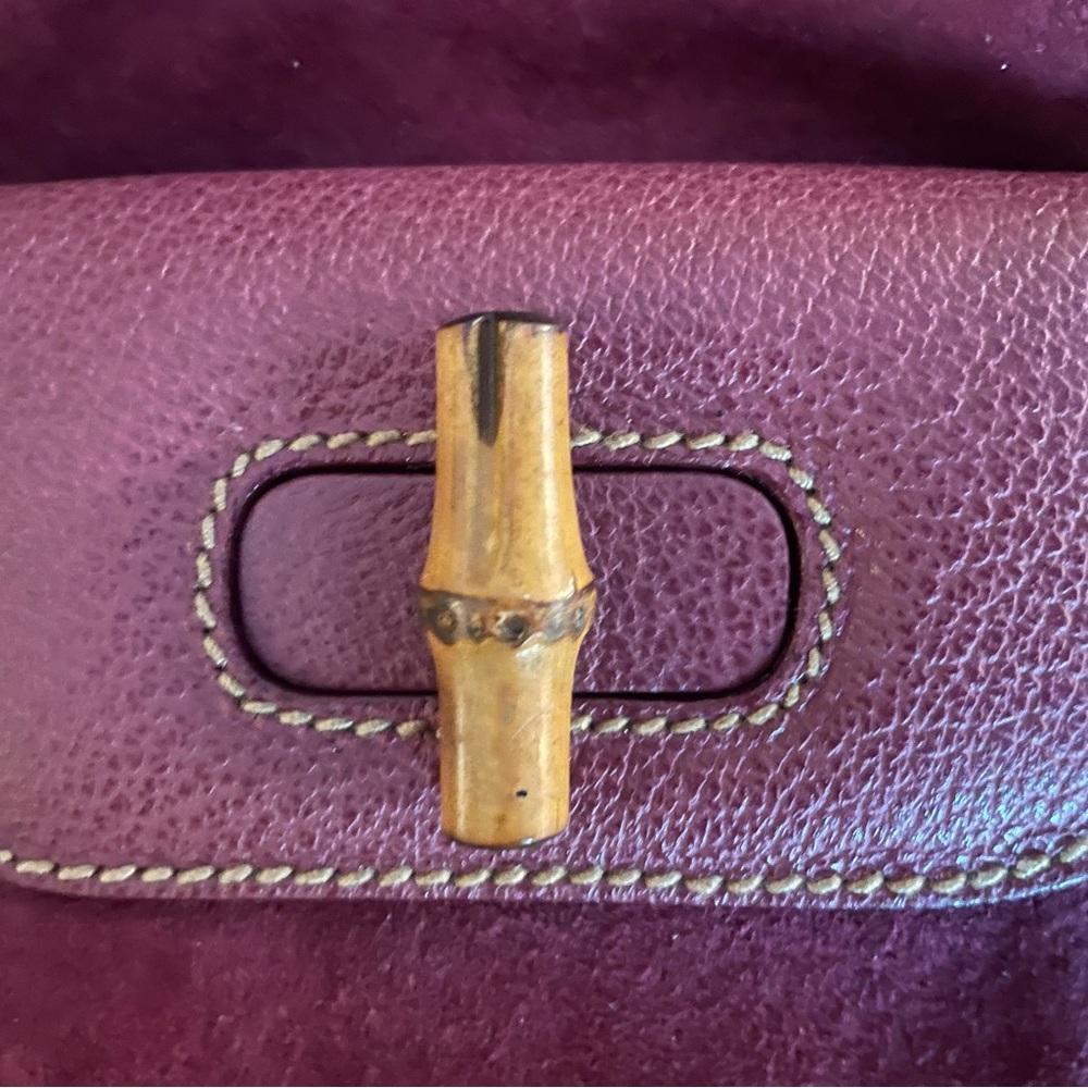 Rare Gucci purple Tom Ford era bamboo backpack. EUC with no noted flaws! - Picture 8 of 14